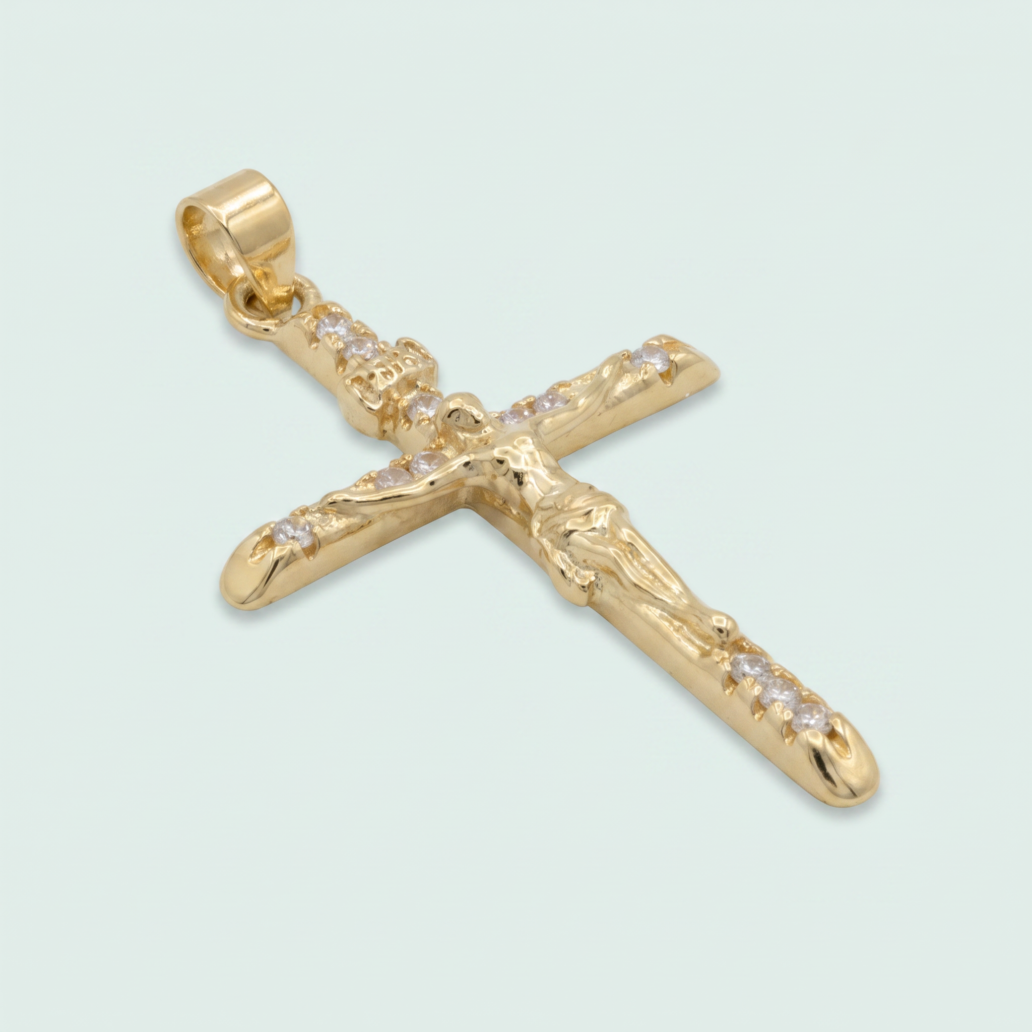 Dije de Goldfilled con Diseño de Cruz Elegante y Zirconia mod. 1278