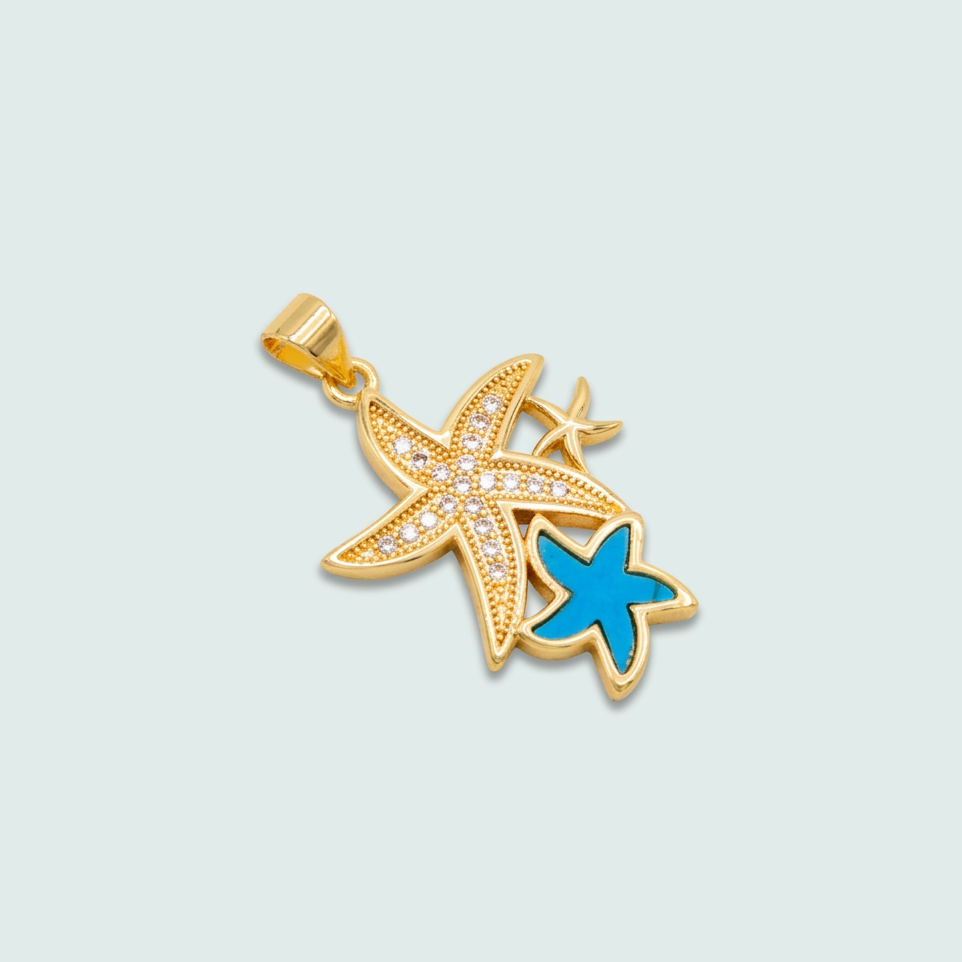Dije de Goldfilled Estrellas de mar con Zirconia mod. 1323