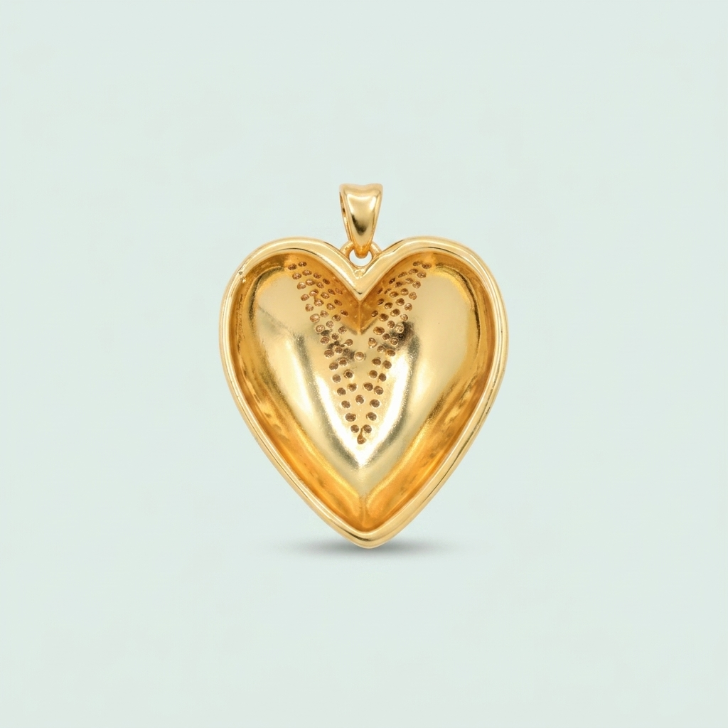 Dije de Oro Laminado Corazón Grande con Zirconia mod. 1420