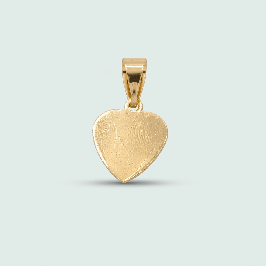 Medalla de Oro Laminado Corazón y Virgen de Guadalupe Anacalado Chico mod. 1432