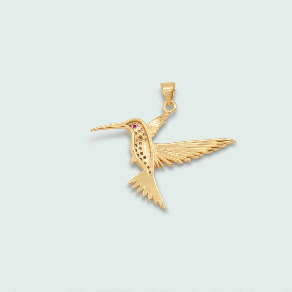 Dije de Goldfilled con Diseño de Colibri y Zirconia mod. 1273