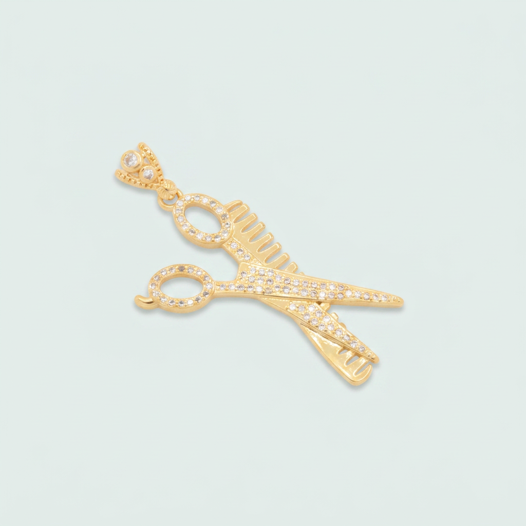 Dije de Goldfilled  de Estilista Grande con Zirconia  mod. 1328