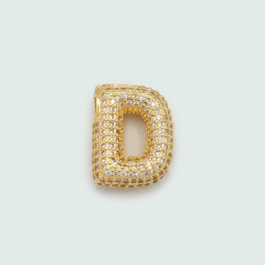 Dije de Goldfilled con Inicial  de Letra D y ZIrconia mod. 1285