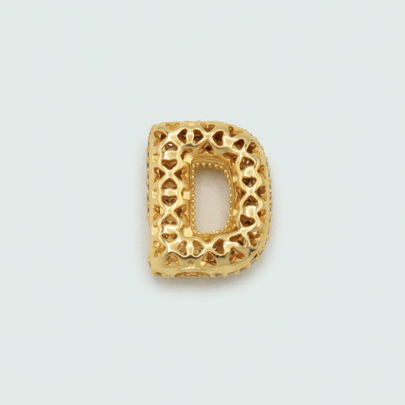 Dije de Goldfilled con Inicial  de Letra D y ZIrconia mod. 1285