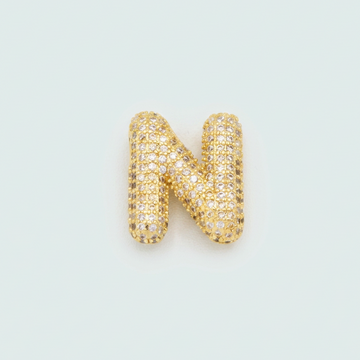 Dije de Goldfilled con Inicial  de Letra N y Zirconia mod. 1284