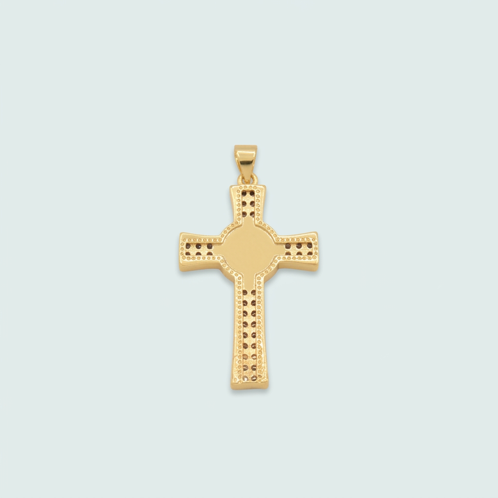Dije de Goldfilled con Diseño de Cruz  con Sello de San Benito y Zirconia mod. 1276