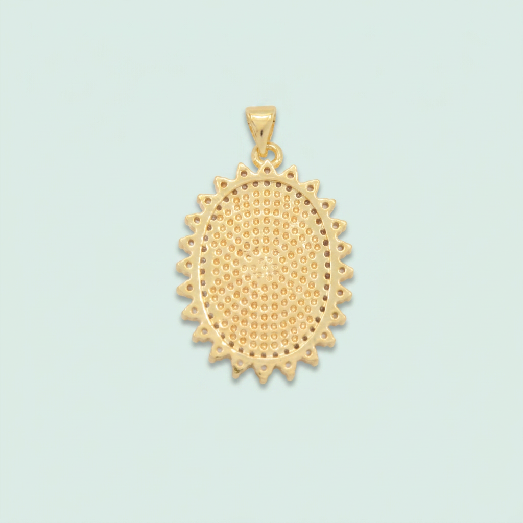 Medalla de Goldfilled Con Diseño de la Virgen de Guadalupe y Zirconia mod. 1280
