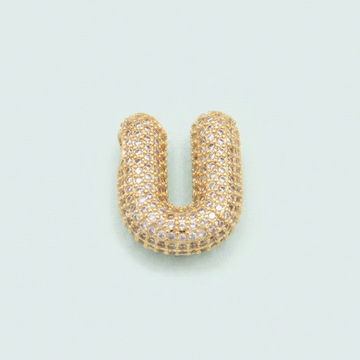 Dije de Goldfilled con Inicial  de Letra U y Zirconia mod. 1287