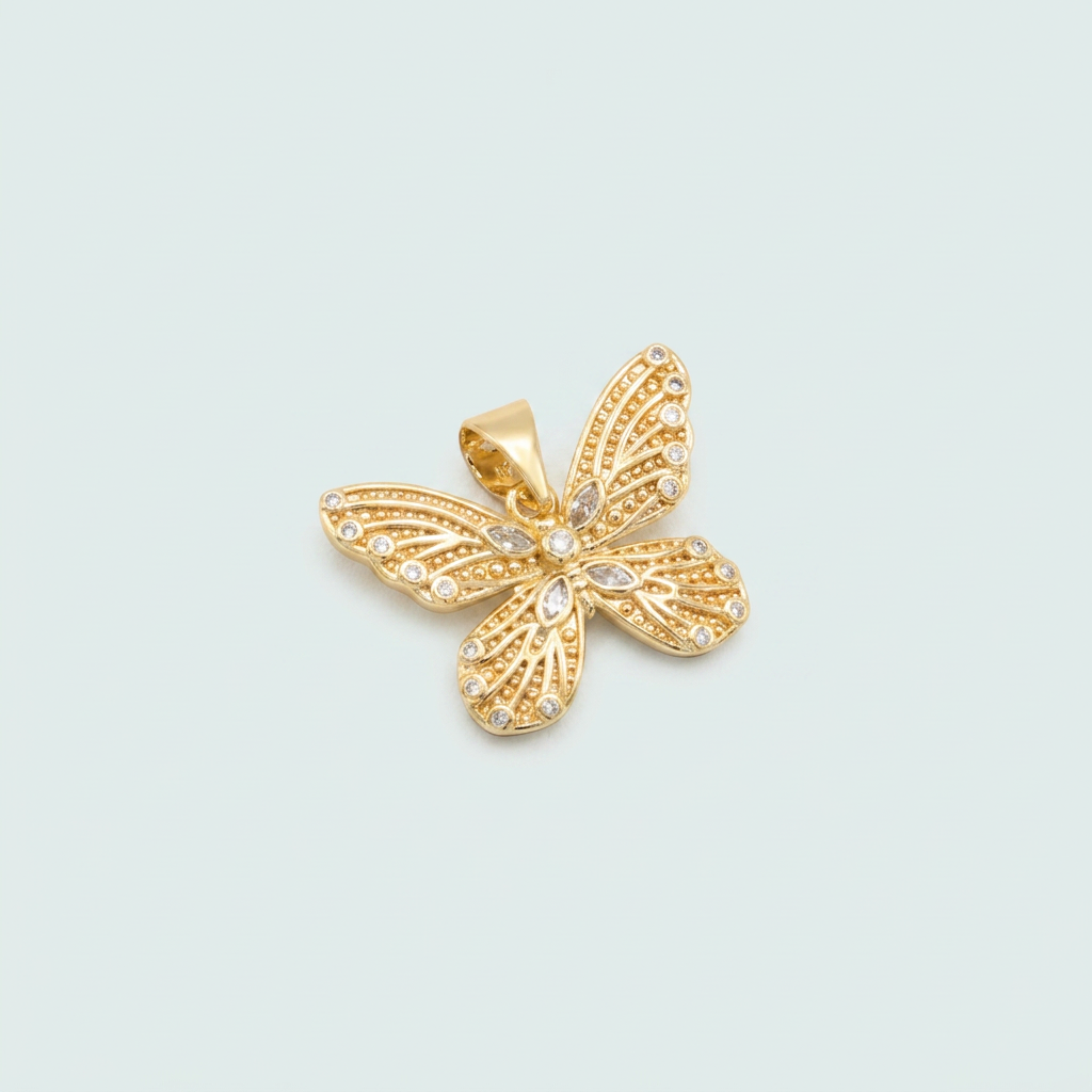 Dije de Goldfilled de Mariposa Elegante con Zirconia mod. 1324