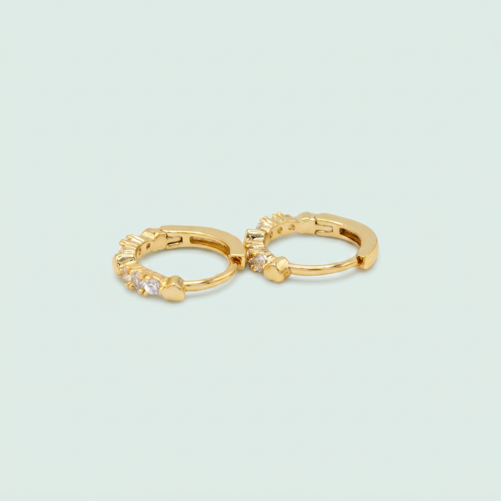 Grapa de Goldfilled con Diseño de Corazones y Zirconias Chico mod. 1388