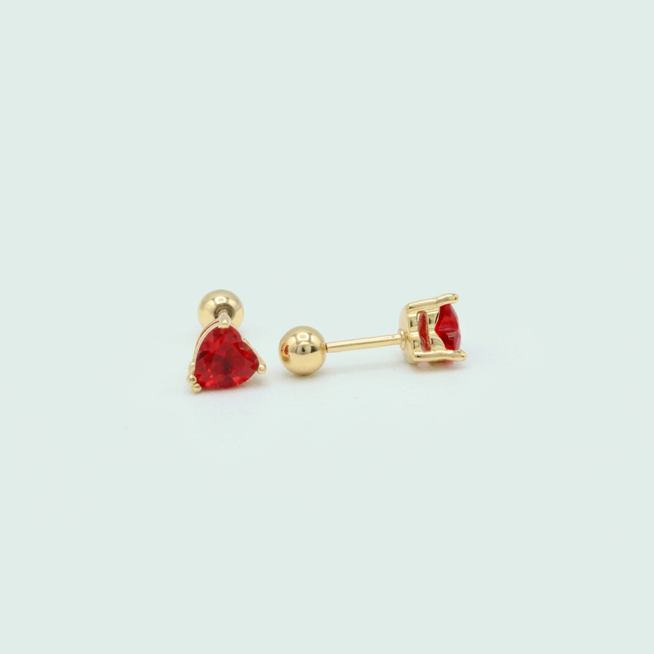 Broquel de Oro Laminado Corazón y Zirconia mod. 1392