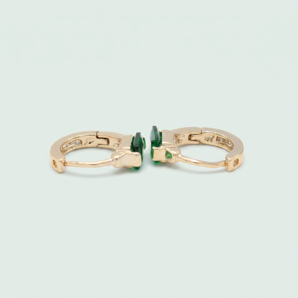 Grapa de Goldfilled con Zirconia Verde Elegante mod. 1378