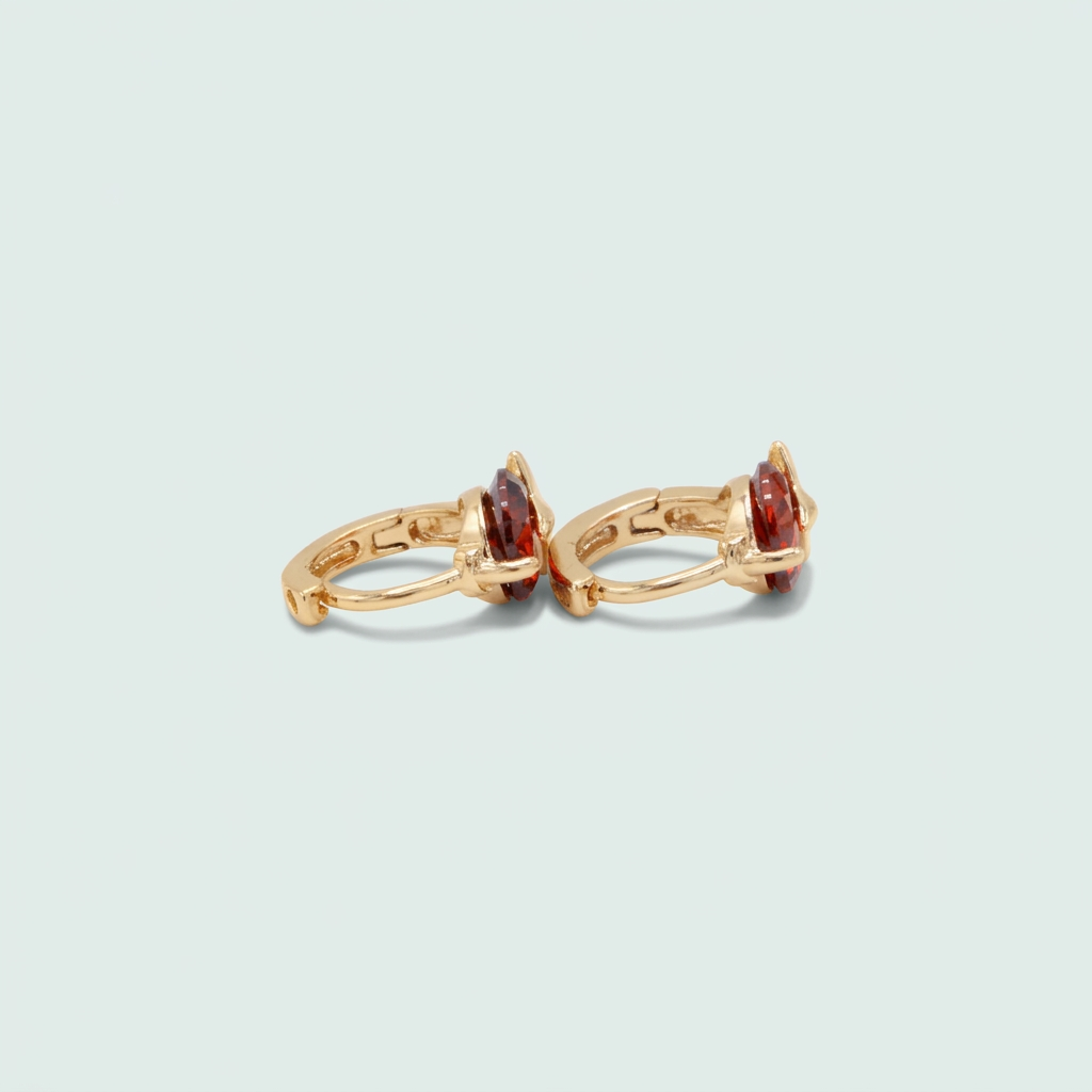 Grapa de Goldfilled con Zirconia Naranja Elegante mod. 1384