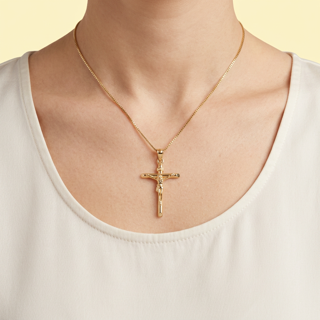 Dije de Goldfilled con Diseño de Cruz Liso mod. 1275