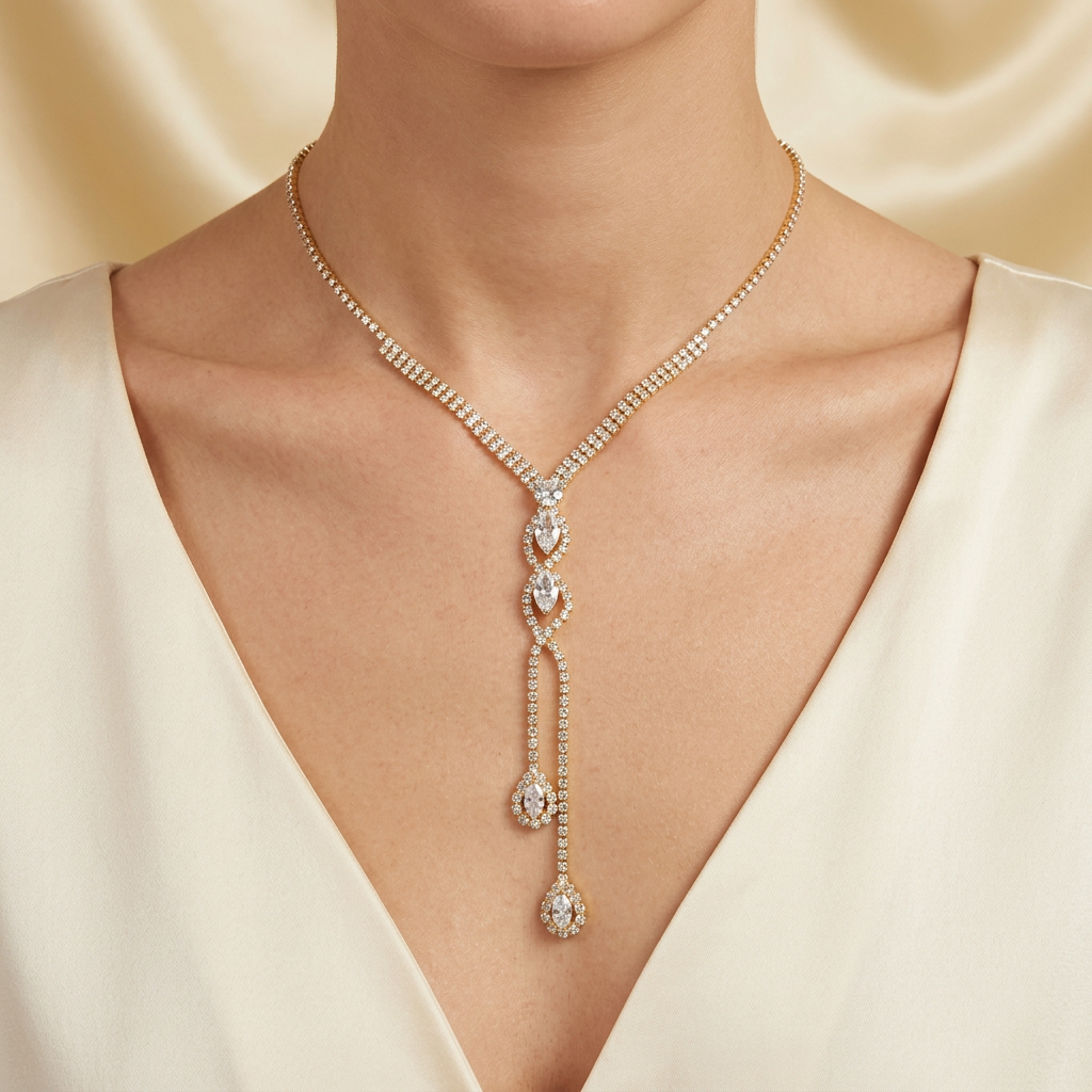 Gargantilla de Goldfilled Doble Línea Zirconia mod. 1133
