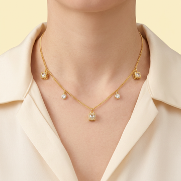 Choker de Goldfilleld con Diseño de Cuadro y Piedra de Zirconia mod.1347