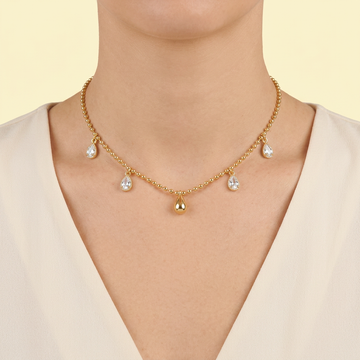 Choker de Goldfilleld con Diseño de Gota y Gotitas de Zircornia  mod.1348