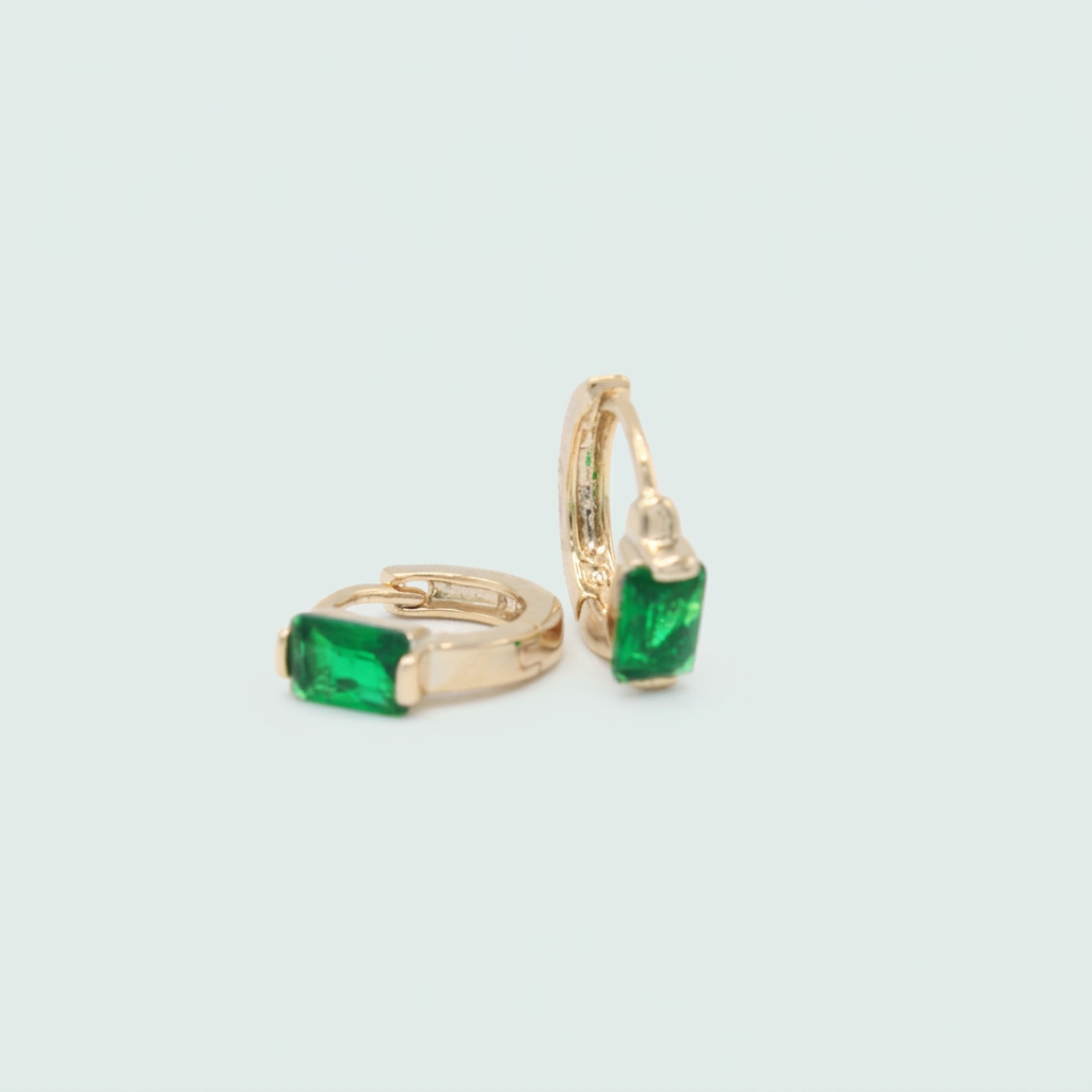 Grapa de Goldfilled con Zirconia Verde Elegante mod. 1378