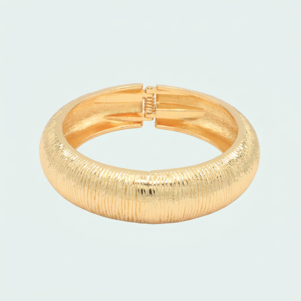 Aro de Goldfilled clasico con diseño de dona con rayas  mod. 1293