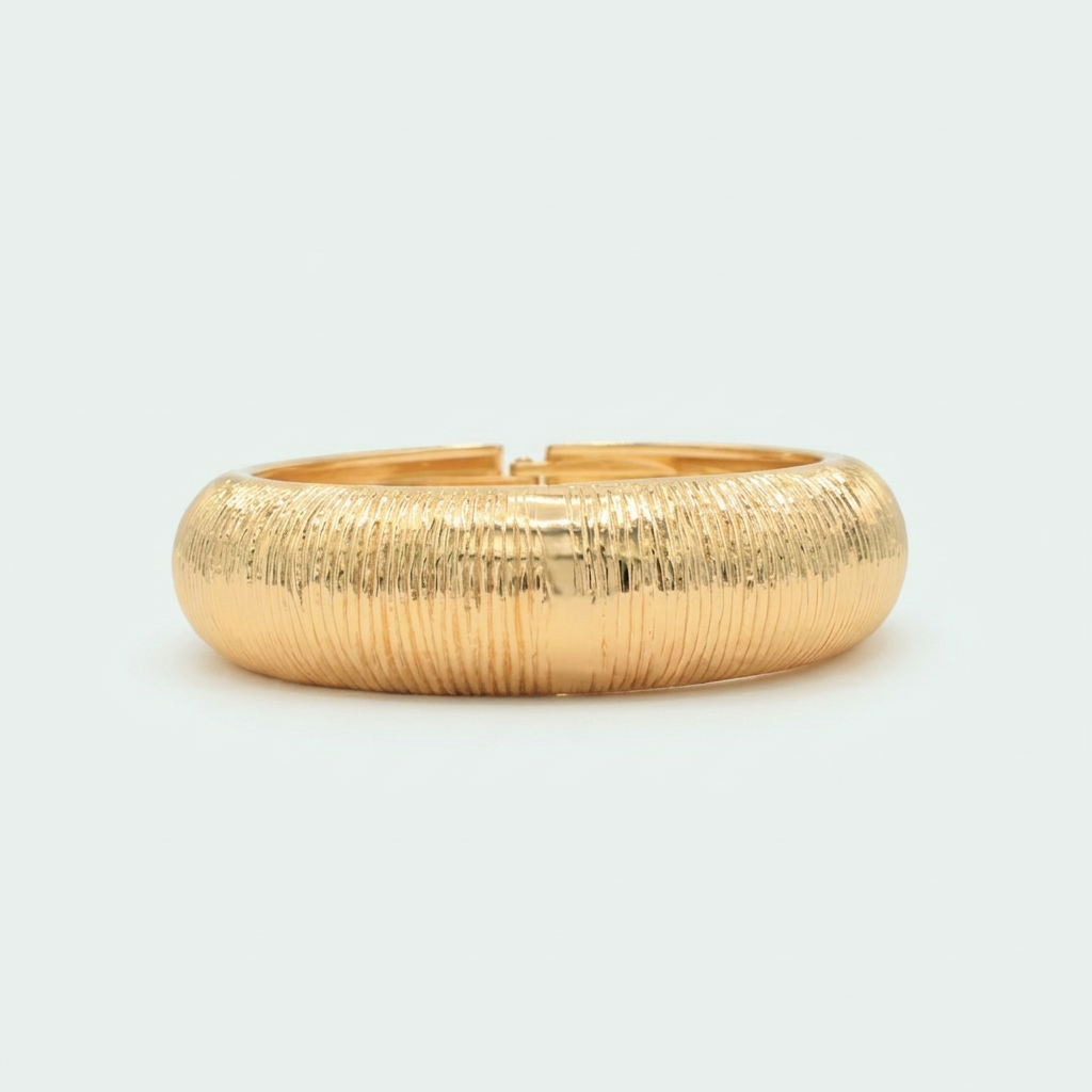 Aro de Goldfilled clasico con diseño de dona con rayas  mod. 1293