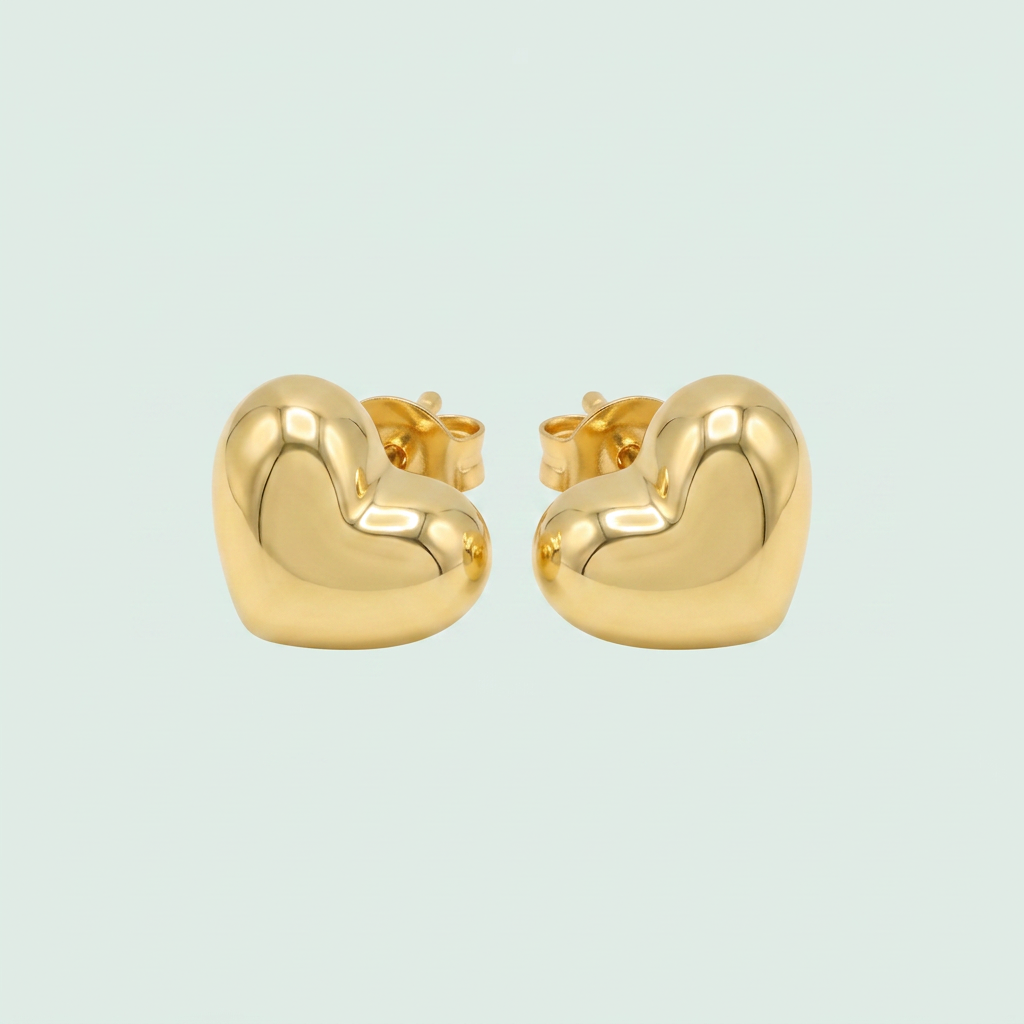 Set de Joyería de Goldfilled Diseño de Corazón Brillante mod. 1096