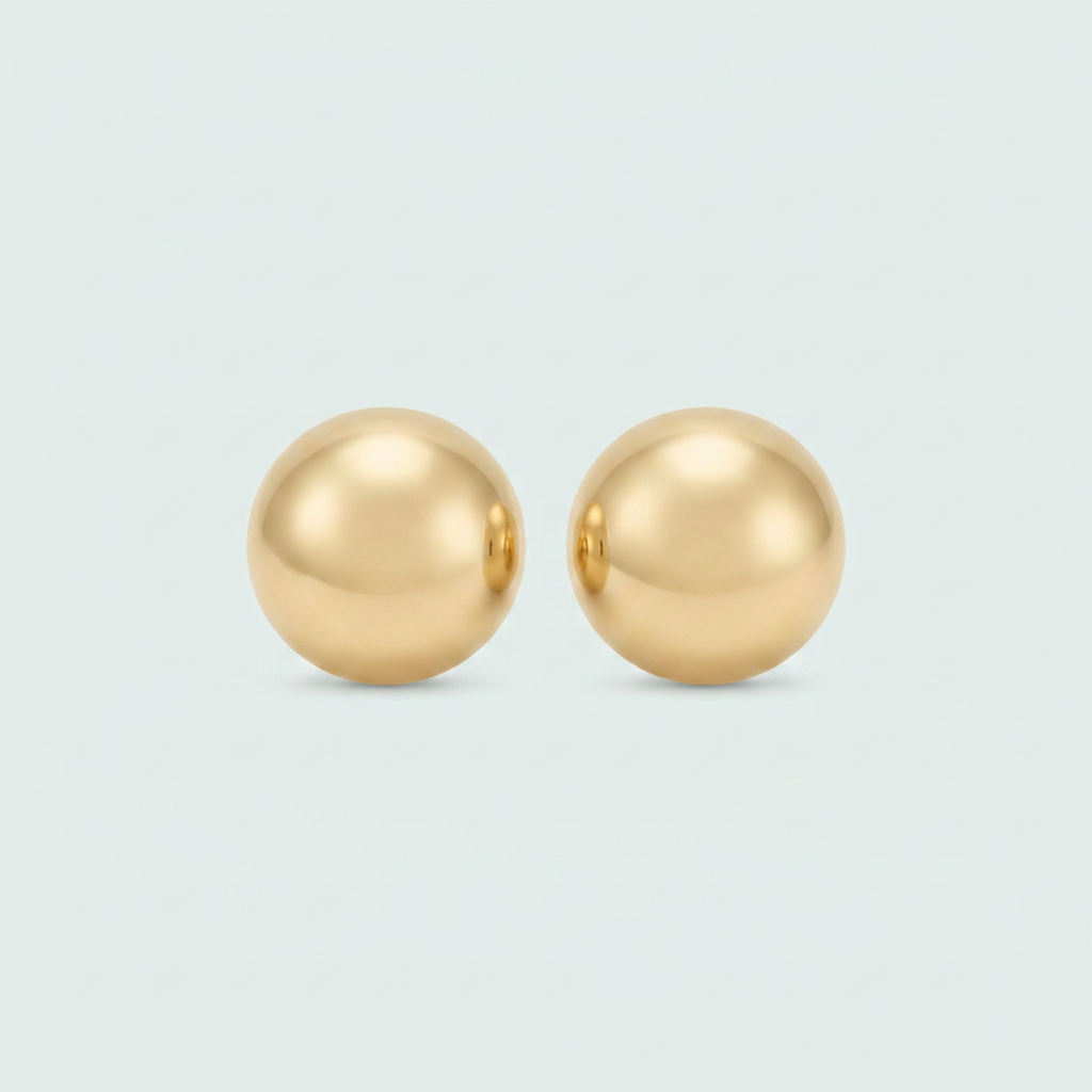 Set de Joyería de Goldfilled Diseño de Media Esfera Brillante mod. 1097