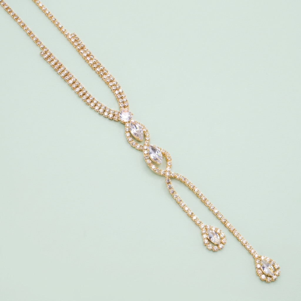Gargantilla de Goldfilled Doble Línea Zirconia mod. 1133