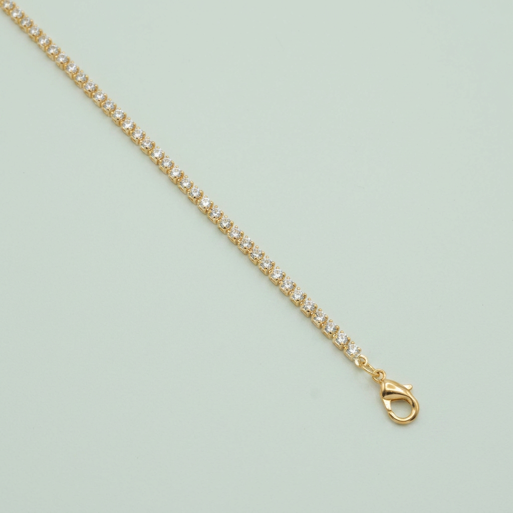 Gargantilla de Goldfilled Doble Línea Zirconia mod. 1133