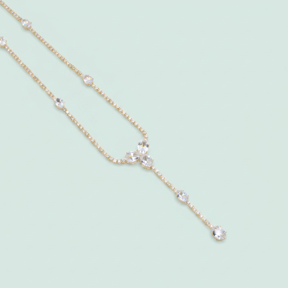 Gargantilla de Goldfilled Corbatín de Zirconias mod. 1132