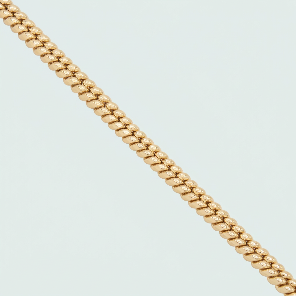 Pulsera Oro Laminado Barbado Cuadrado con Extensión mod. 1418