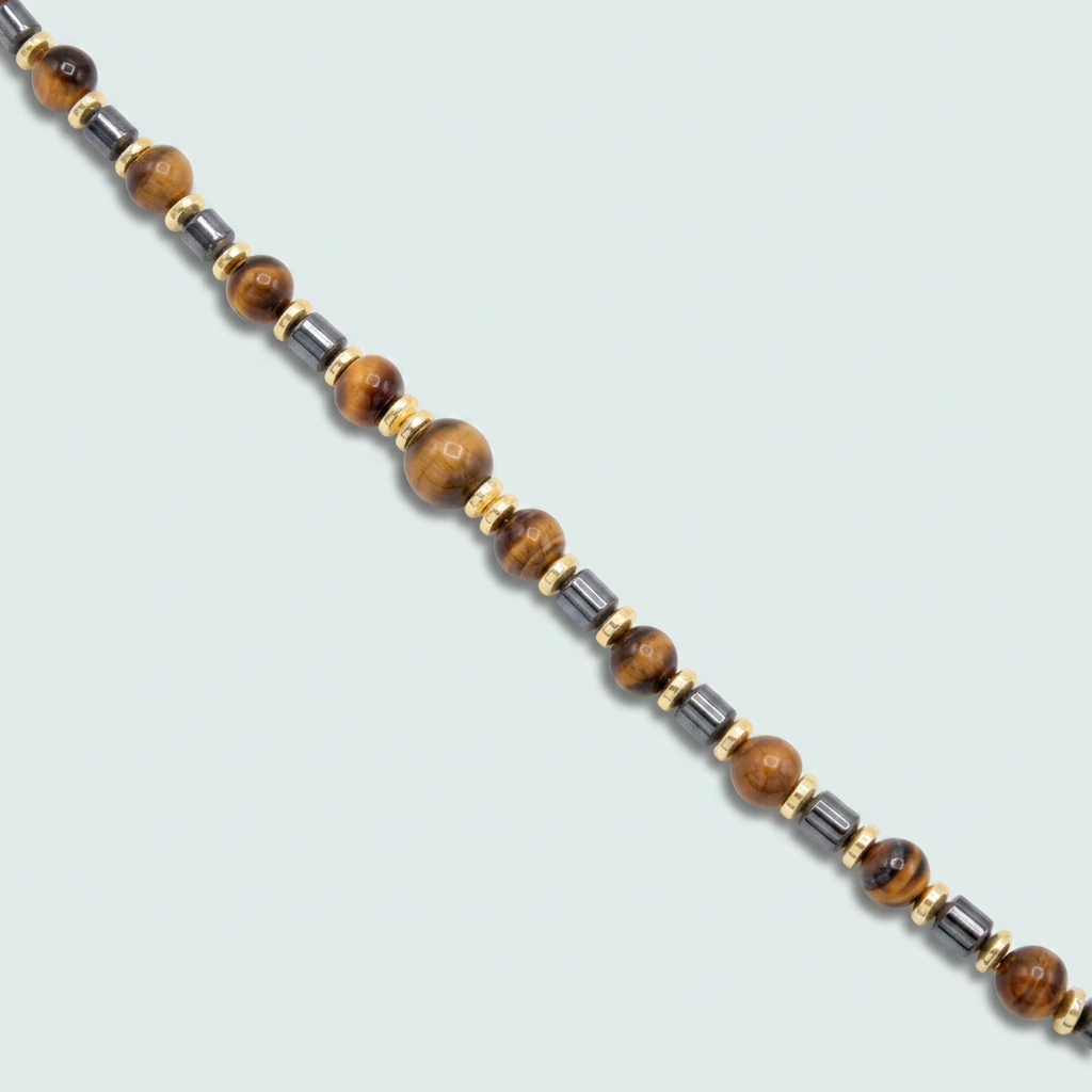 Pulsera de  Oro Laminado con Diseño Ojo de Tigre mod. 1399
