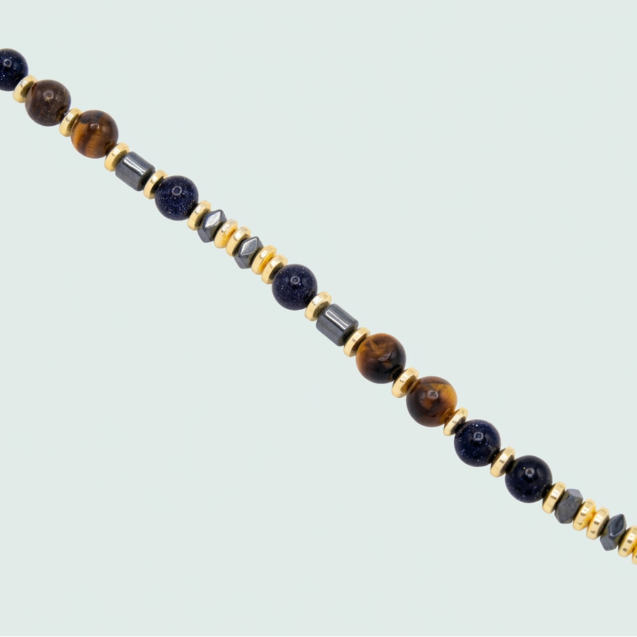 Pulsera de Oro Laminado Color Ambar y Morado mod. 1396