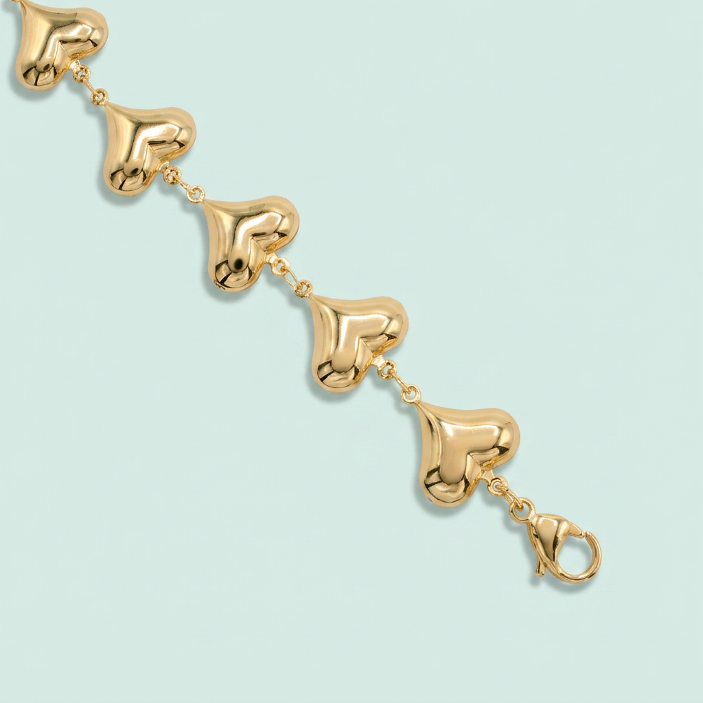 Pulsera de Goldfilled con Diseño de Corazones mod. 1268