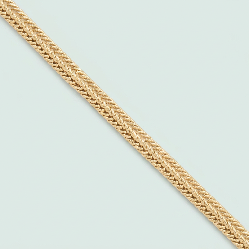 Pulsera Oro Laminado Tejido Espiga con Centro Torzal mod. 1417