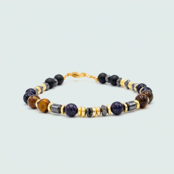 Pulsera de Oro Laminado Color Ambar y Morado mod. 1396