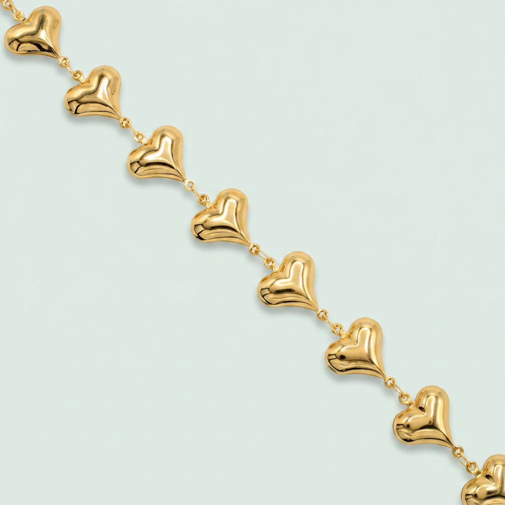 Pulsera de Goldfilled con Diseño de Corazones mod. 1268