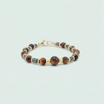 Pulsera de  Oro Laminado con Diseño Ojo de Tigre mod. 1399