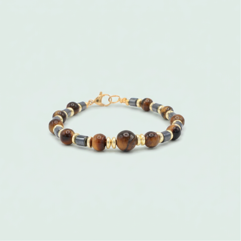 Pulsera de  Oro Laminado con Diseño Ojo de Tigre mod. 1399