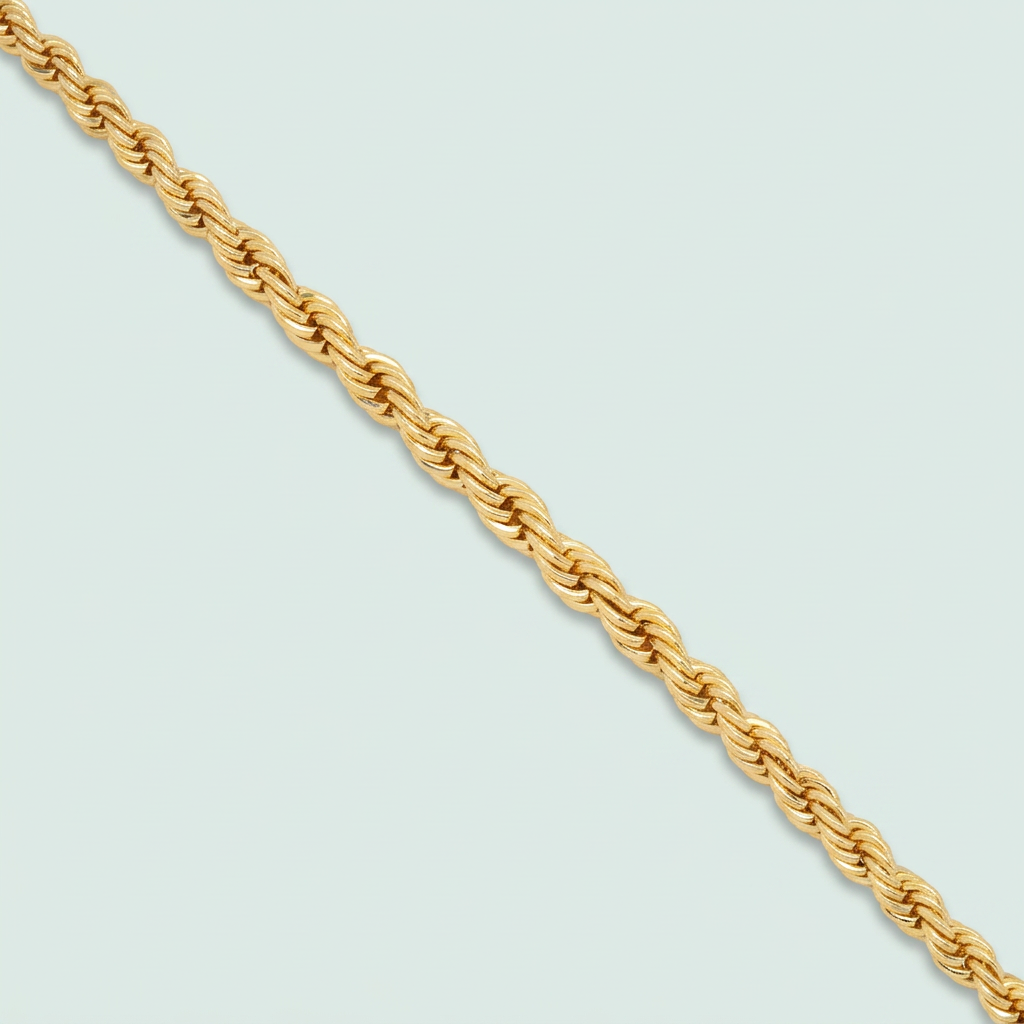 Pulsera Oro Laminado Torzal Brillante y Tejido Mediano mod. 1416