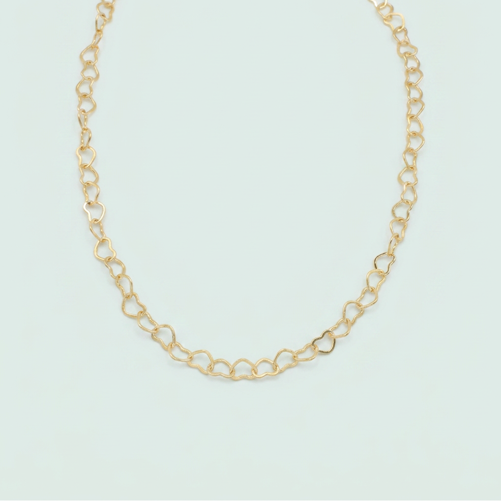 Gargantilla de Joyería de Goldfilled con Diseño de Corazones mod. 1113