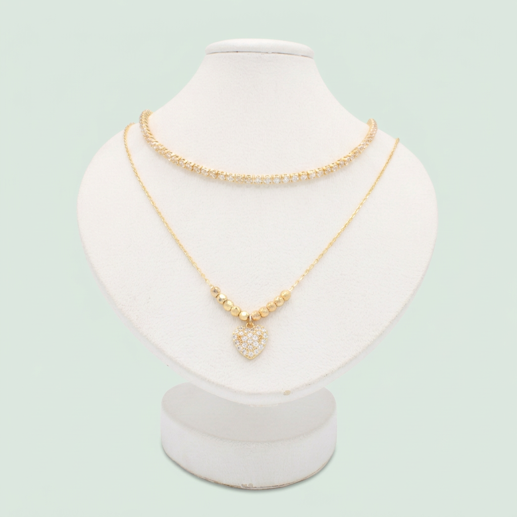 Gargantilla de Goldfilleld con zirconia y con Diseño de Corazon de Zirconia mod.1371