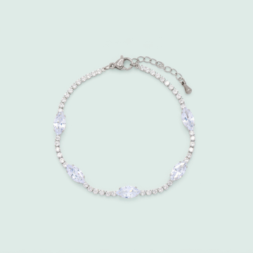 Pulsera de Goldfilled Blanco con Zirconias Ovales mod. 1217