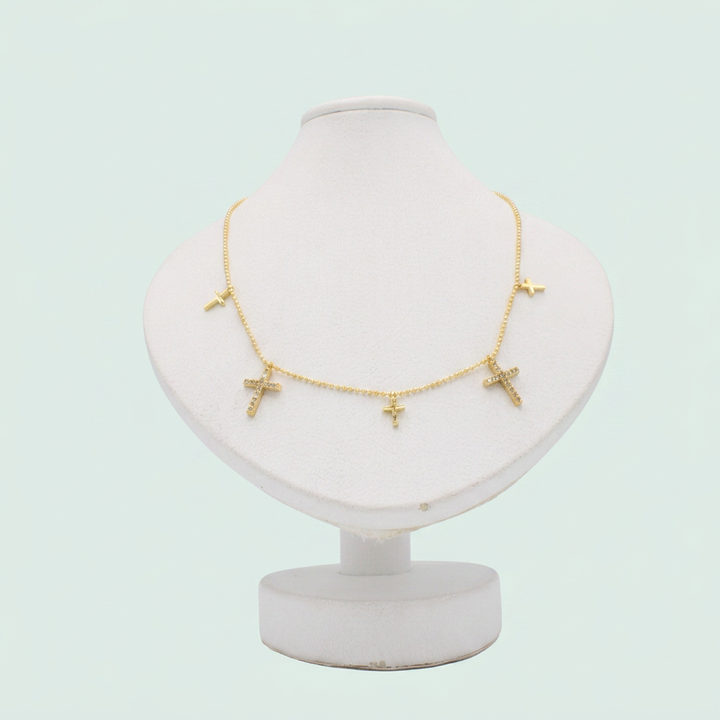 Choker de Goldfilleld con cruz y cruz con Zirconia mod.1350