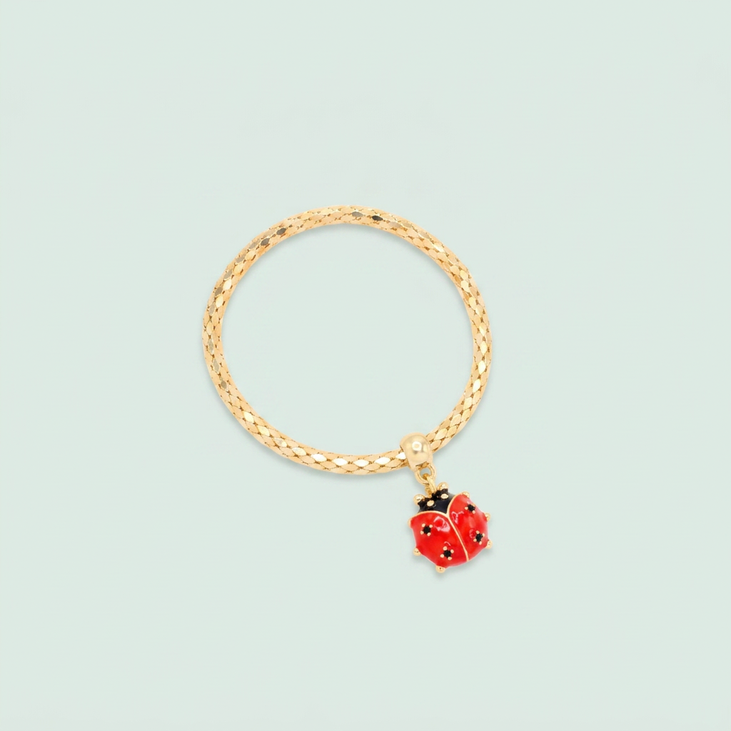 Pulsera de Goldfilled Estilo Tubular Especial Hueco con Colgantes de Primavera mod. 1099