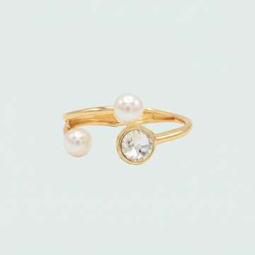 Aro de Goldfilled con Perla y Zirconia mod. 1136
