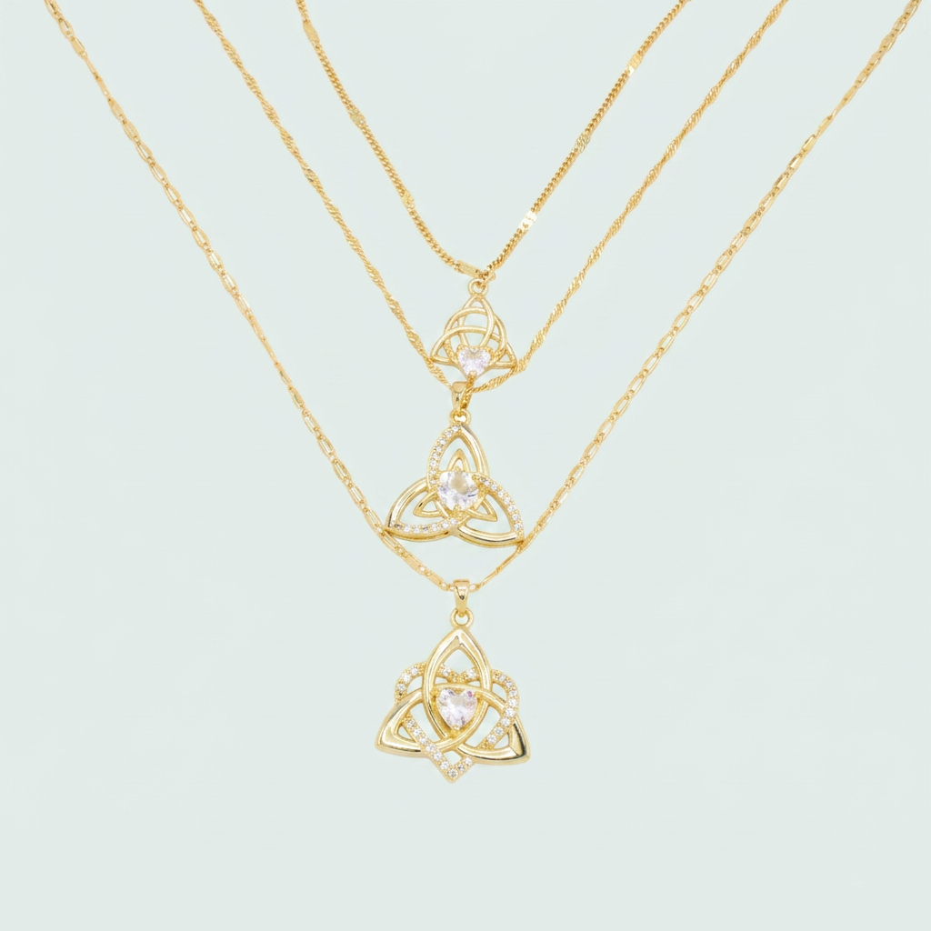 Set Especial de Joyería de Goldfilled Diseño Nudo de Bruja mod. 1104