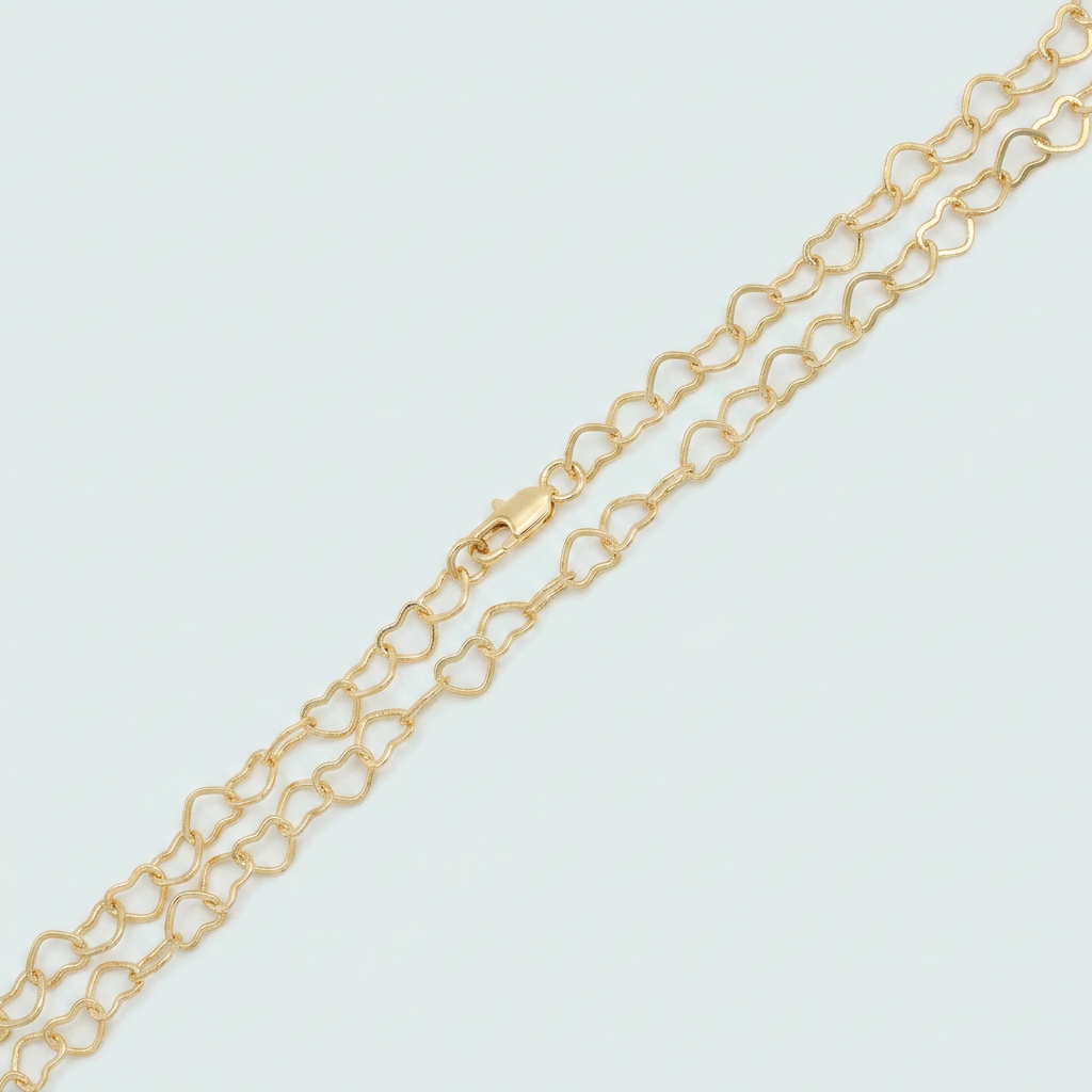 Gargantilla de Joyería de Goldfilled con Diseño de Corazones mod. 1113