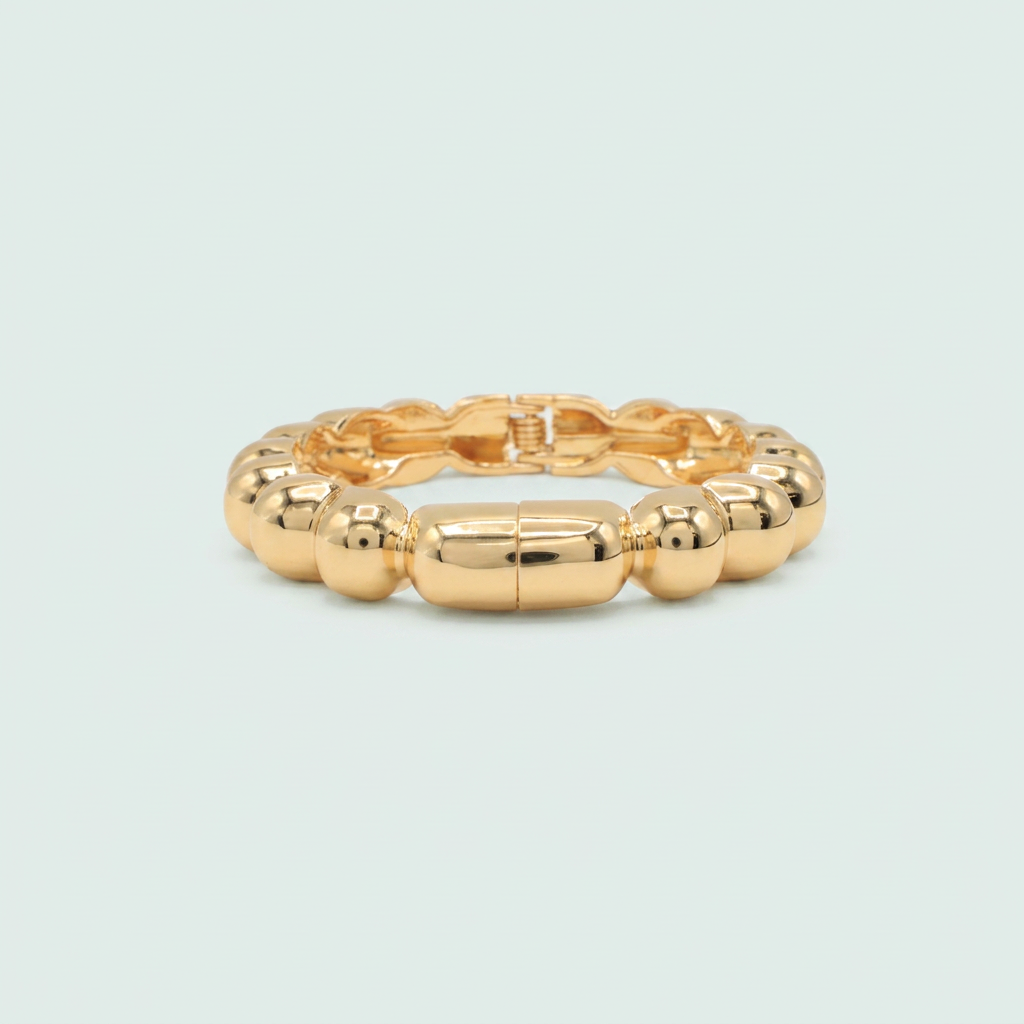 Pulsera Rígida de Oro Laminado de Bolas mod. 1290