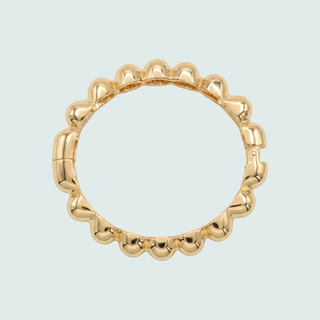 Pulsera Rígida de Oro Laminado de Bolas mod. 1290