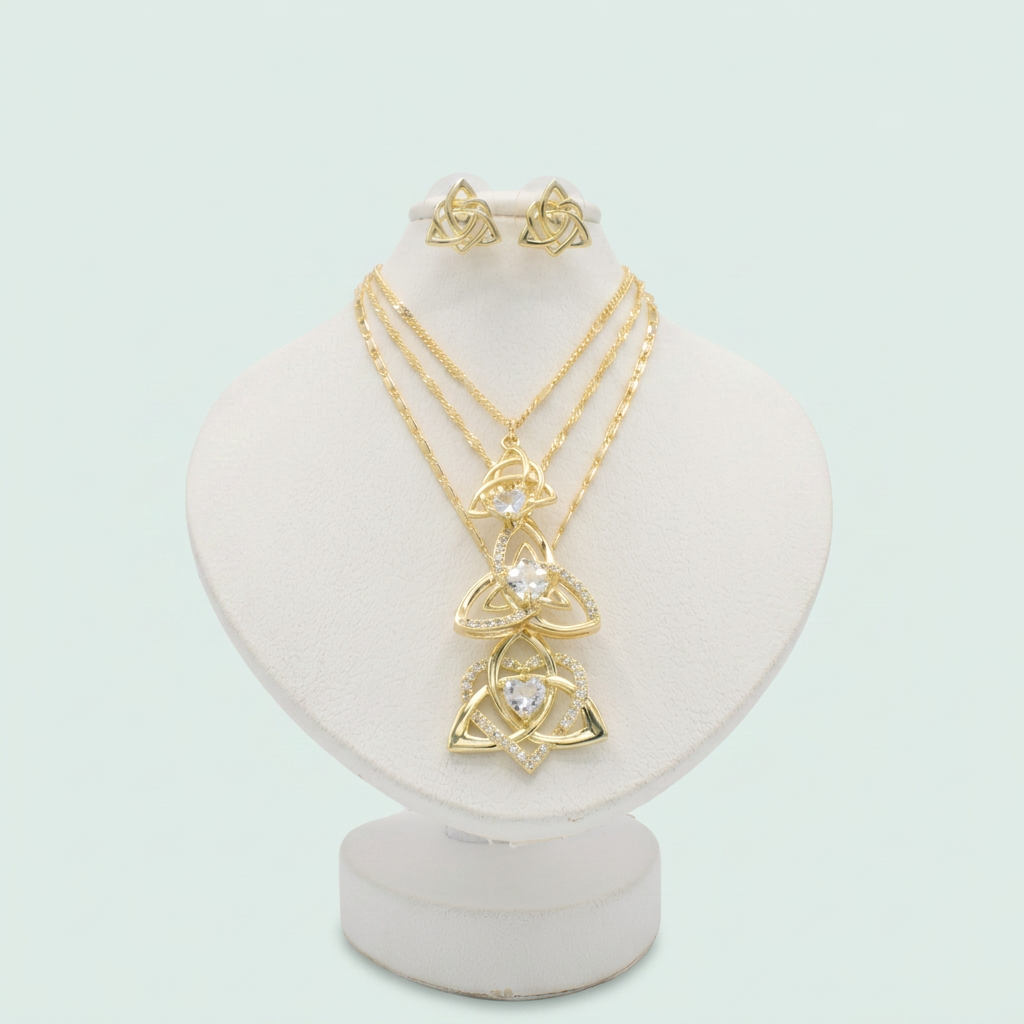 Set Especial de Joyería de Goldfilled Diseño Nudo de Bruja mod. 1104
